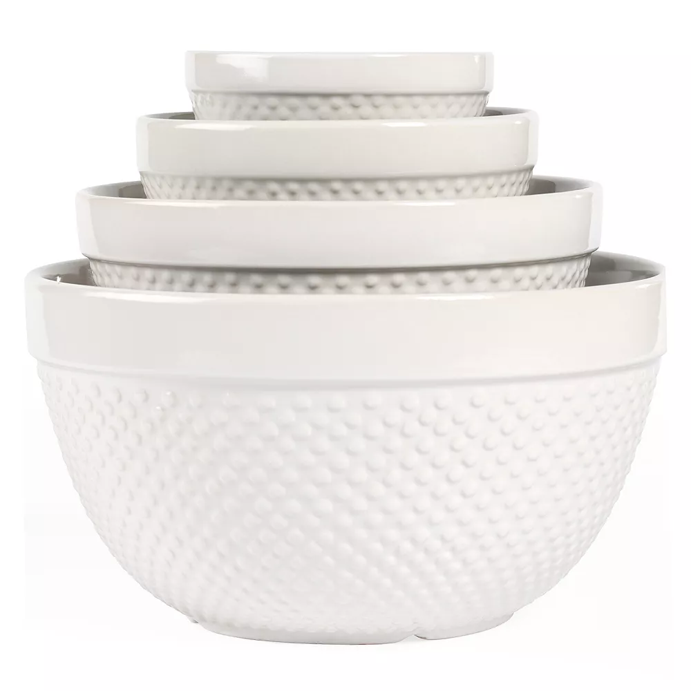 Tabletops Gallery Hobnail 4-pc. Mixing Bowl Set 1 Tabletops Gallery Hobnail 4-pc. Mixing Bowl Set