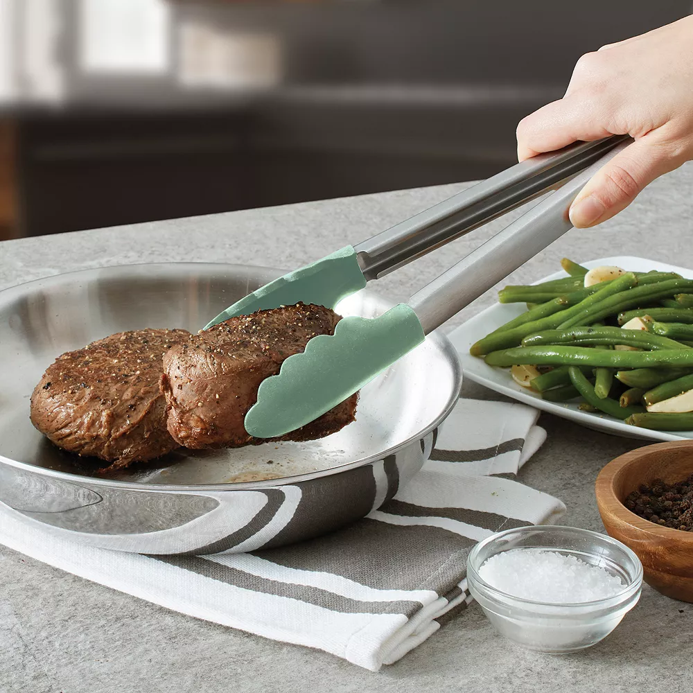 KitchenAid® Gourmet Silicone-Tipped Stainless Steel Tongs 2 KitchenAid® Gourmet Silicone-Tipped Stainless Steel Tongs - Image 2