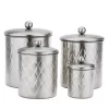 Old Dutch 4-pc. Brushed Nickel Diamond Canister Set
