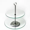 Two Tier Round Glass Buffet And Dessert Stand