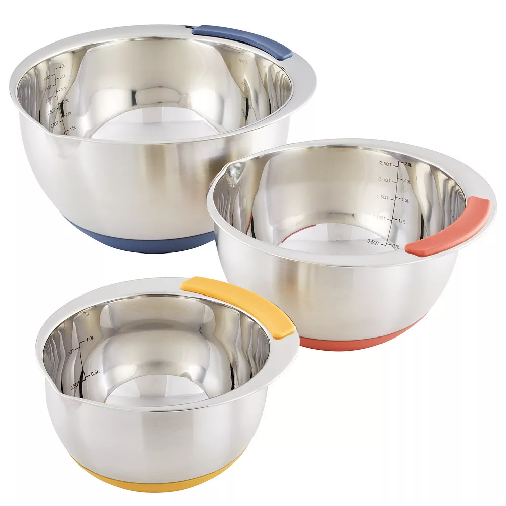 Ayesha Curry Pantryware 3-pc. Stainless Steel Nesting Mixing Bowl Set