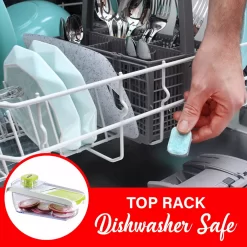 Brentwood Mandollin Slicer With 5 Cup Storage Container And 4 Interchangeable Stainless Steel Blades In Green -Cooking Utensils Shop 5959879 ALT3