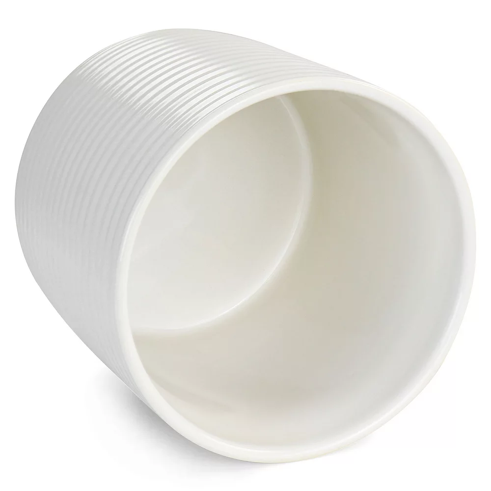 Gibson Everyday 7 Inch Stoneware Kitchen Utensil Crock In Linen 2 Gibson Everyday 7 Inch Stoneware Kitchen Utensil Crock In Linen - Image 2