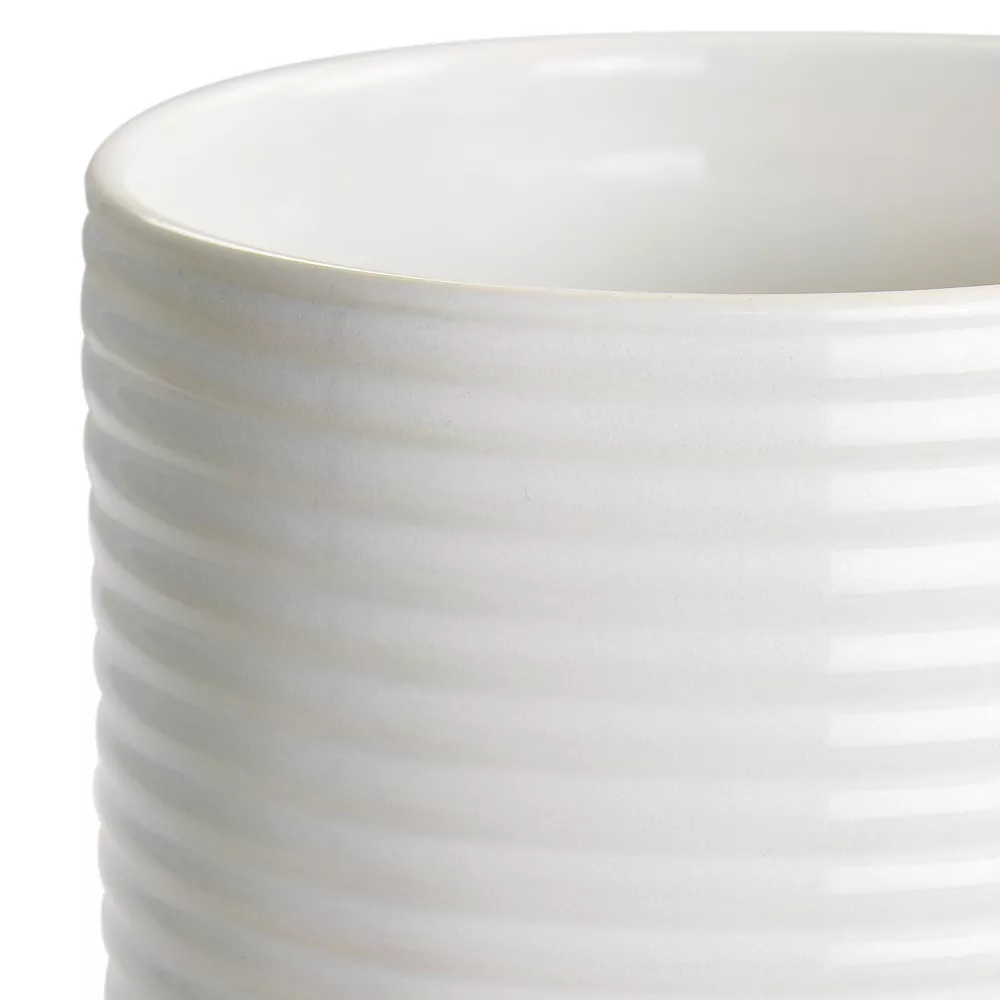 Gibson Everyday 7 Inch Stoneware Kitchen Utensil Crock In Linen 3 Gibson Everyday 7 Inch Stoneware Kitchen Utensil Crock In Linen - Image 3