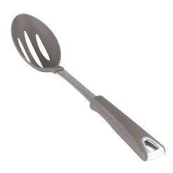 Martha Stewart Nylon Slotted Spoon In Taupe