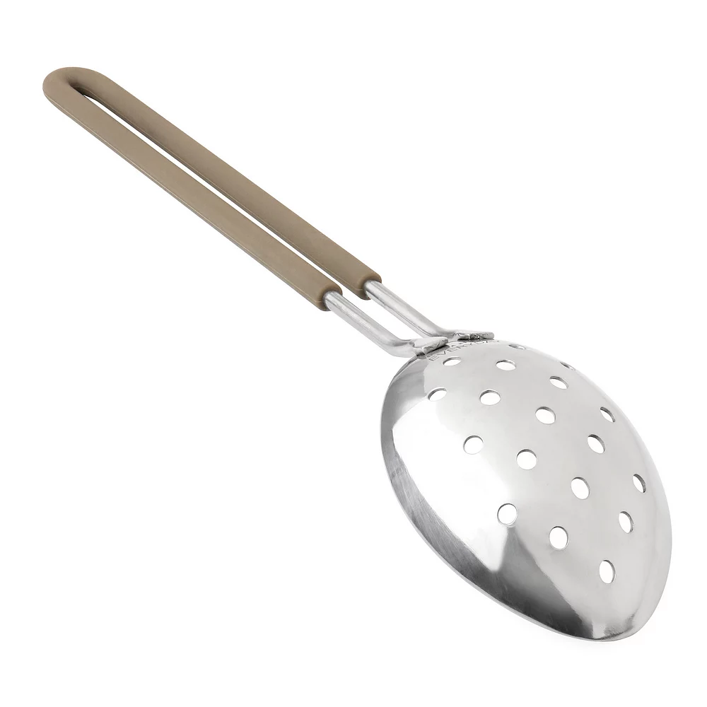 Martha Stewart Everyday Stainless Steel Slotted Spoon Kitchen Utensil In Taupe 2 Martha Stewart Everyday Stainless Steel Slotted Spoon Kitchen Utensil In Taupe - Image 2