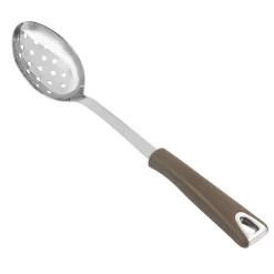 Gibson Everyday Stainless Steel Slotted Spoon In Taupe