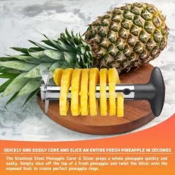 Cheer Collection Pineapple Corer And Slicer Tool, Stainless Steel Pineapple Core Remover With Non Slip Handle -Cooking Utensils Shop 5971795 ALT2