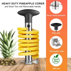 Cheer Collection Pineapple Corer And Slicer Tool, Stainless Steel Pineapple Core Remover With Non Slip Handle -Cooking Utensils Shop 5971795 ALT4