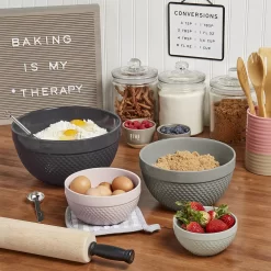 Tabletops Gallery Hobnail 4-pc. Nesting Mixing Bowl Set -Cooking Utensils Shop 5996590 ALT3