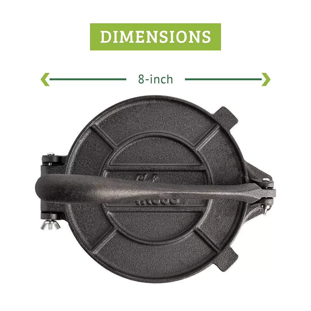 Chef Tacos Authentic Cast Iron Tortilla Press, 8-Inch, Pre-seasoned Corn Or Flour Tortilla Maker, Pataconera, Roti Dough 3 Chef Tacos Authentic Cast Iron Tortilla Press, 8-Inch, Pre-seasoned Corn Or Flour Tortilla Maker, Pataconera, Roti Dough - Image 3