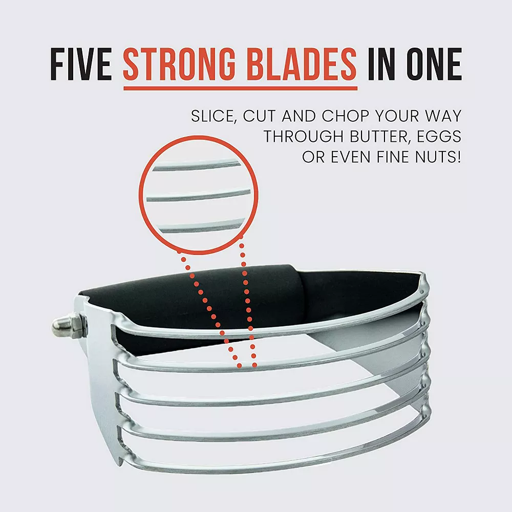Chef Pomodoro Multi-Purpose Dough Blender Mixer, Stainless Steel Blades, Heavy Duty Pastry Cutter 2 Chef Pomodoro Multi-Purpose Dough Blender Mixer, Stainless Steel Blades, Heavy Duty Pastry Cutter - Image 2
