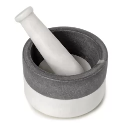 GAURI KOHLI Kismet Marble Mortar Pestle - White & Gray