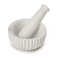 GAURI KOHLI Milan Marble Mortar Pestle - White