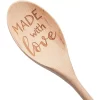 Wooden Serving Spoon For Cooking, Made With Love, Gift (13.75 Inches)
