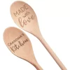 Wooden Serving Spoon Gift Set, Grandmas Kitchen, Made With Love (14 In, 2 Pack)