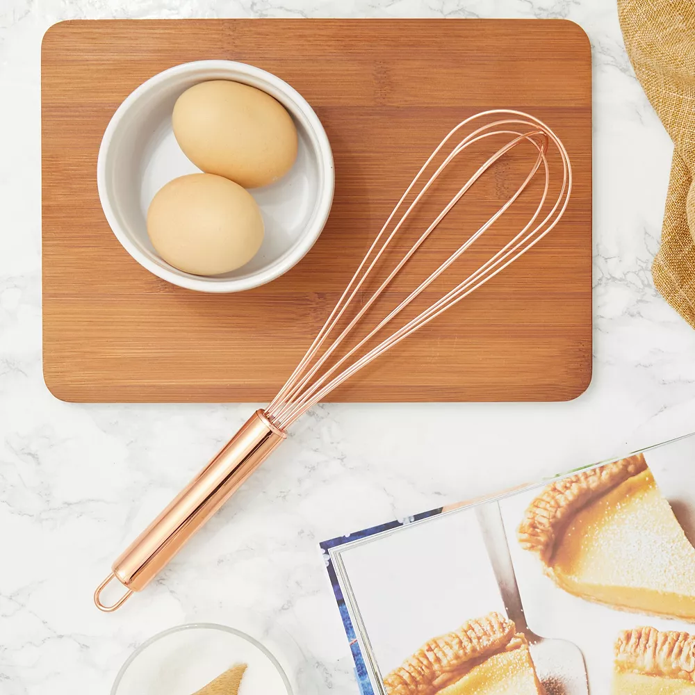Copper Balloon Whisk , Handheld Stainless Steel Coated Wire For Egg Whisking, Blending, Beating, Stirring (12 Inches) 2 Copper Balloon Whisk , Handheld Stainless Steel Coated Wire For Egg Whisking, Blending, Beating, Stirring (12 Inches) - Image 2
