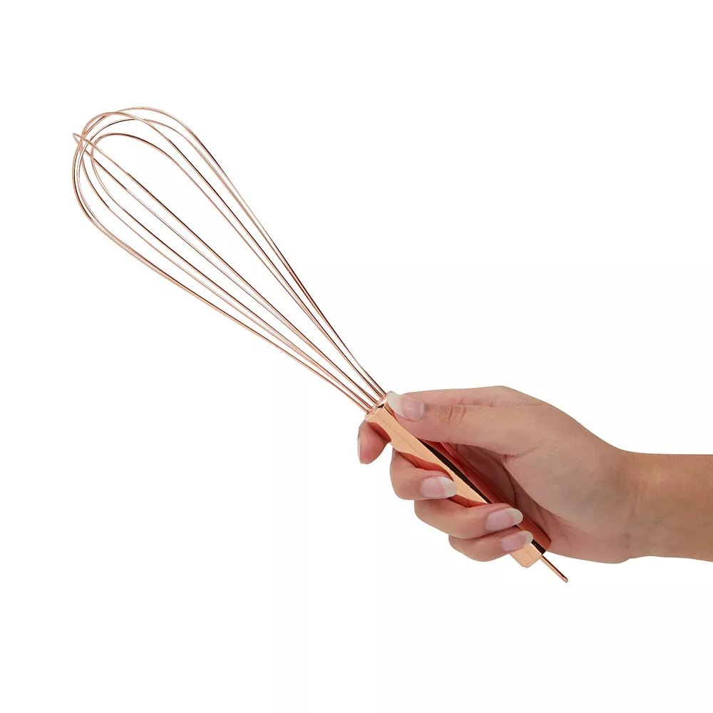 Copper Balloon Whisk , Handheld Stainless Steel Coated Wire For Egg Whisking, Blending, Beating, Stirring (12 Inches) 3 Copper Balloon Whisk , Handheld Stainless Steel Coated Wire For Egg Whisking, Blending, Beating, Stirring (12 Inches) - Image 3