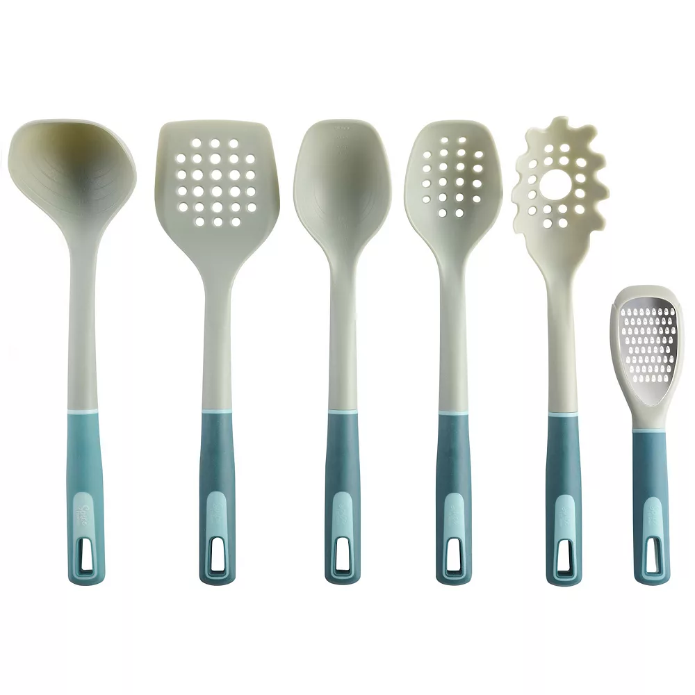 Spice By Tia Mowry Savory Saffron 12 Piece Wood And Nylon Kitchen Tool Set With Ceramic Crock 4 Spice By Tia Mowry Savory Saffron 12 Piece Wood And Nylon Kitchen Tool Set With Ceramic Crock - Image 4