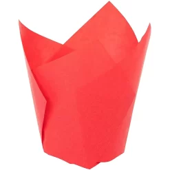 Tulip Cupcake Liners - 100-Pack Medium Baking Cups, Muffin Wrappers, Perfect For Birthday Parties, Weddings, Baby Showers, Bakeries, Catering, Restaurants, Red -Cooking Utensils Shop 6106617 ALT3