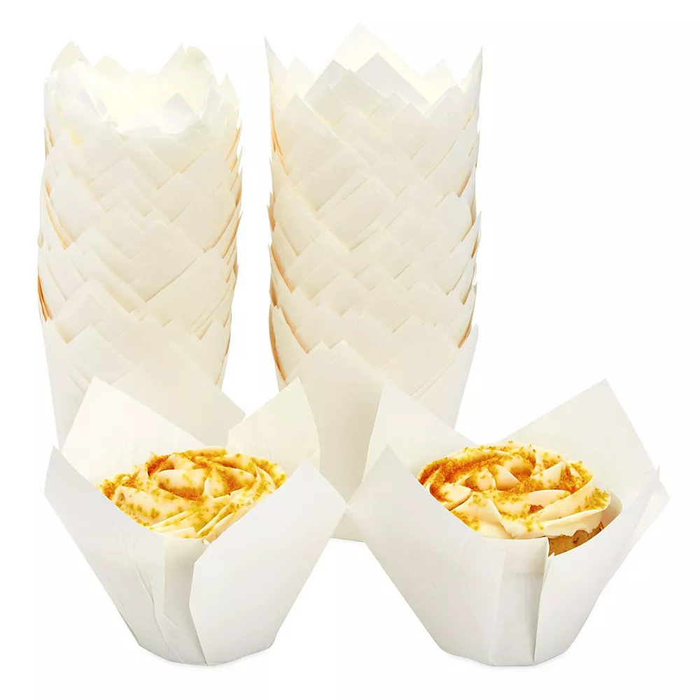 White Tulip Muffin Liners, Cupcake Wrappers, Paper Baking Cups (100 Pack) 1 White Tulip Muffin Liners, Cupcake Wrappers, Paper Baking Cups (100 Pack)