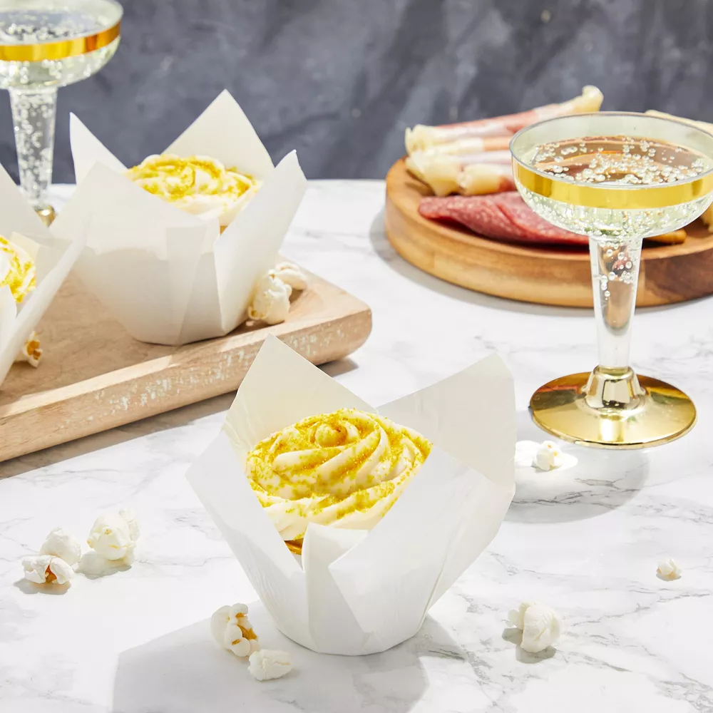 White Tulip Muffin Liners, Cupcake Wrappers, Paper Baking Cups (100 Pack) 2 White Tulip Muffin Liners, Cupcake Wrappers, Paper Baking Cups (100 Pack) - Image 2