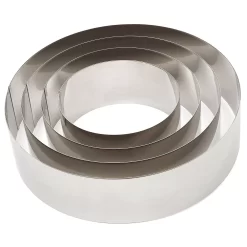 4 Pieces Stainless Steel Cake Rings For Baking, Round Cake Cutter Forms For Bakery Supplies, Pastries, Mousse (4 Sizes)