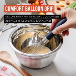 Chef Pomodoro Kitchen Whisk 3-Piece Set, Stainless Steel Wire Balloon Whisk Utensil, Baking Wisk Kitchen Cooking Tool 6 Chef Pomodoro Kitchen Whisk 3-Piece Set, Stainless Steel Wire Balloon Whisk Utensil, Baking Wisk Kitchen Cooking Tool -Cooking Utensils Shop 6150007 ALT2