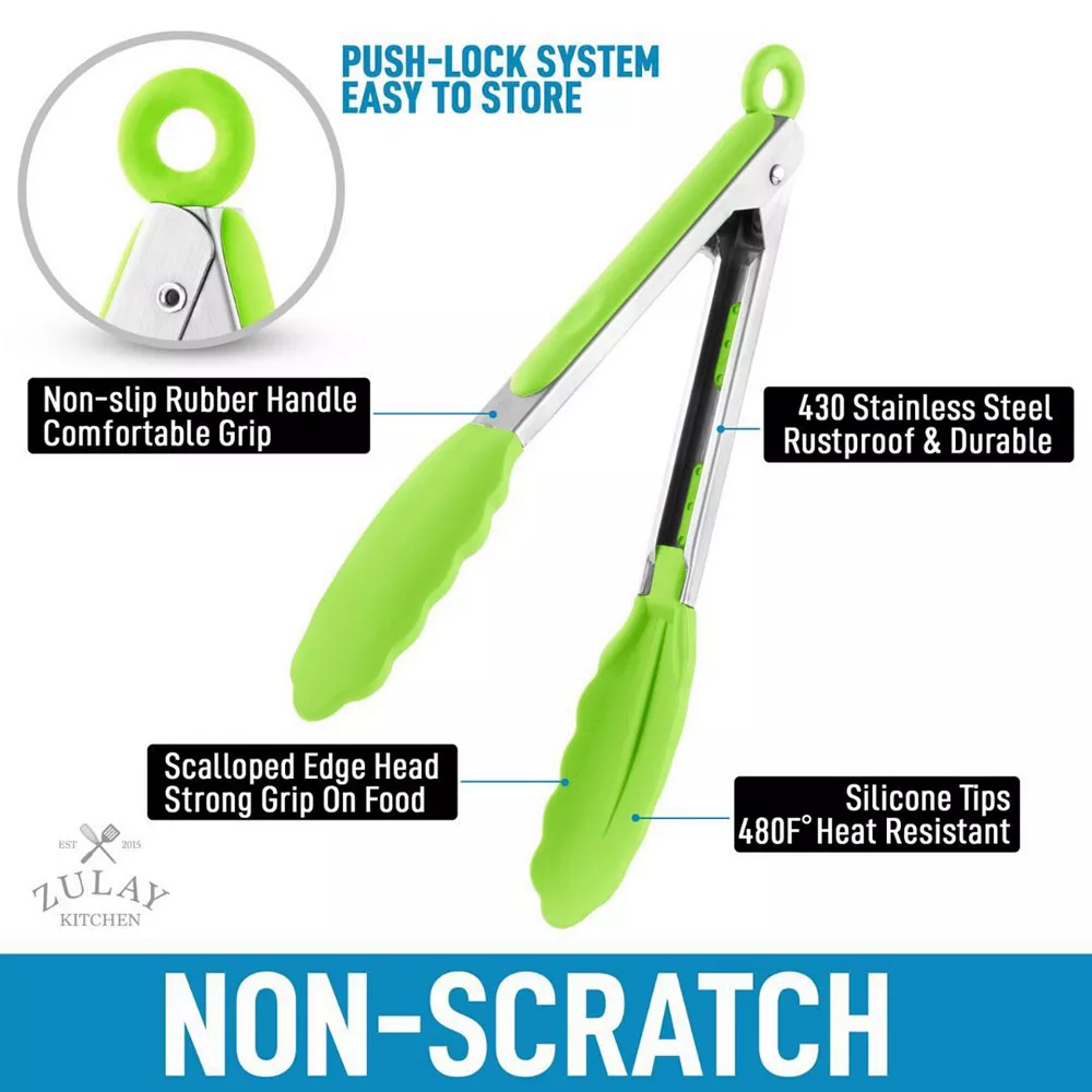 Tongs With Silicone Tips And Lock Mechanism 2 Tongs With Silicone Tips And Lock Mechanism - Image 2