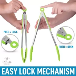 Tongs With Silicone Tips And Lock Mechanism 7 Tongs With Silicone Tips And Lock Mechanism -Cooking Utensils Shop 6153703 ALT3