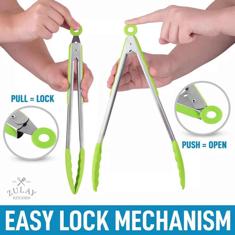 Tongs With Silicone Tips And Lock Mechanism 4 Tongs With Silicone Tips And Lock Mechanism - Image 4