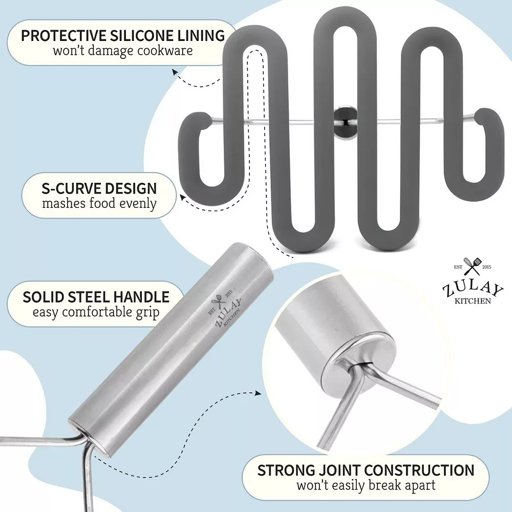 Silicone-Coated Potato Masher 2 Silicone-Coated Potato Masher - Image 2