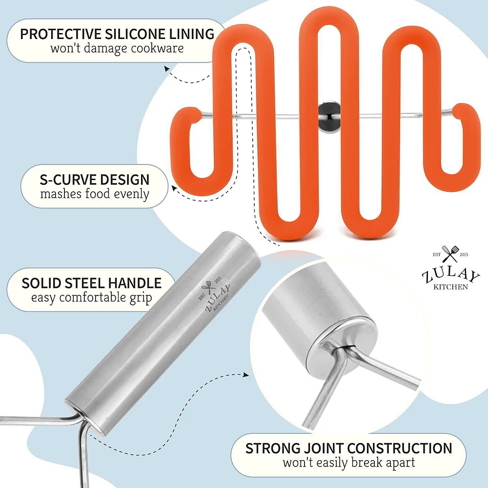 Silicone-Coated Potato Masher 4 Silicone-Coated Potato Masher - Image 4