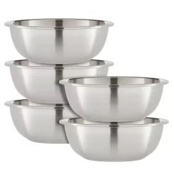 1.5 Qt Stainless Steel Mixing Bowls For Kitchen, Baking, Cooking Prep (5 Piece Set)