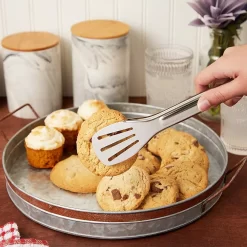 Okuna Outpost Stainless Steel Tongs For BBQ, Kitchen Utensils, Serving Food (11 In, 5 Pack) -Cooking Utensils Shop 6287559 ALT2